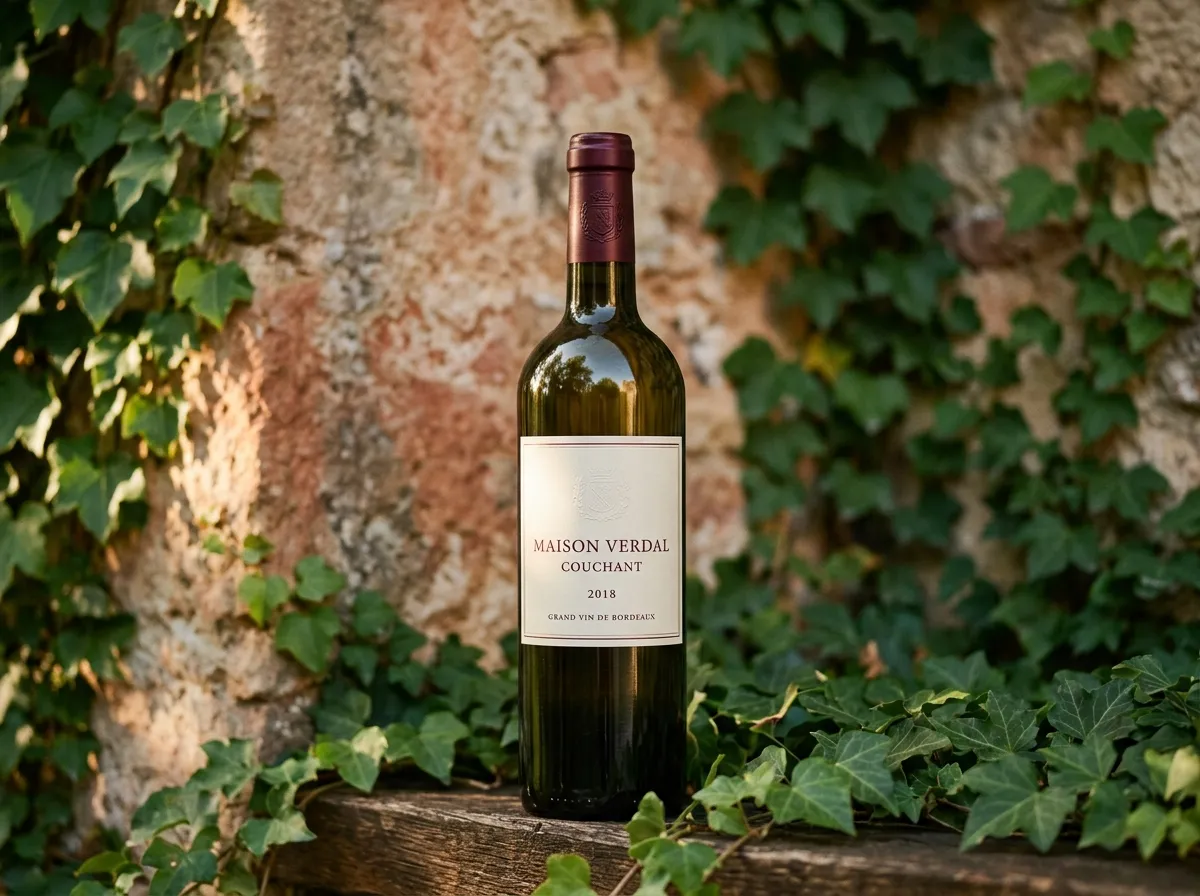 Bouteille de Levant devant le mur du château